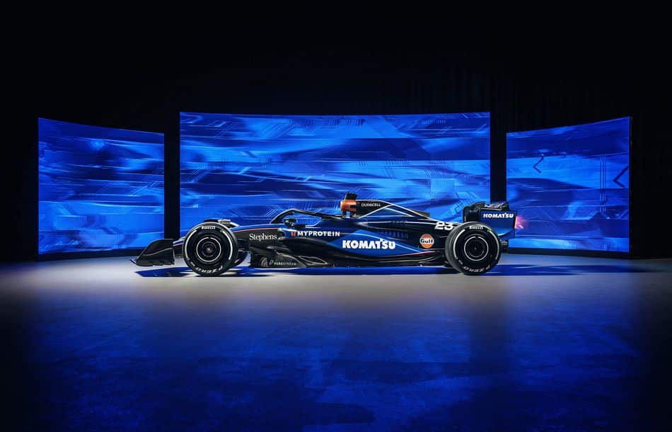 Komatsu, has signed a year contract with Williams Racing and will be the main partner from the start of the Formula 1 racing season 2024 Komatsu, has signed a year contract with Williams Racing and will be the main partner from the start of the Formula 1 racing season 2024
