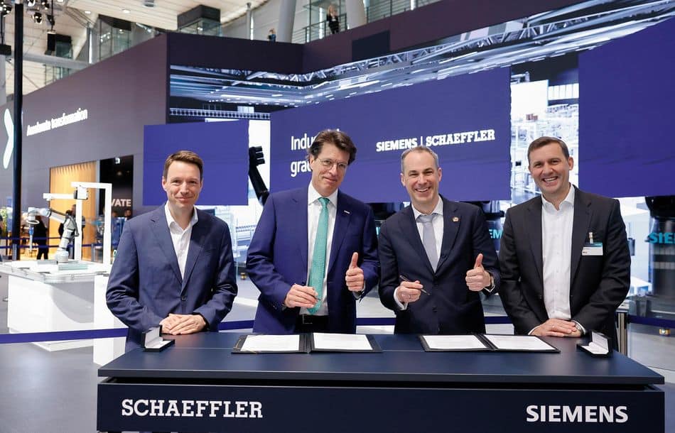 Schaeffler and the technology company Siemens have signed a memorandum of understanding (MoU) at the Hannover Messe